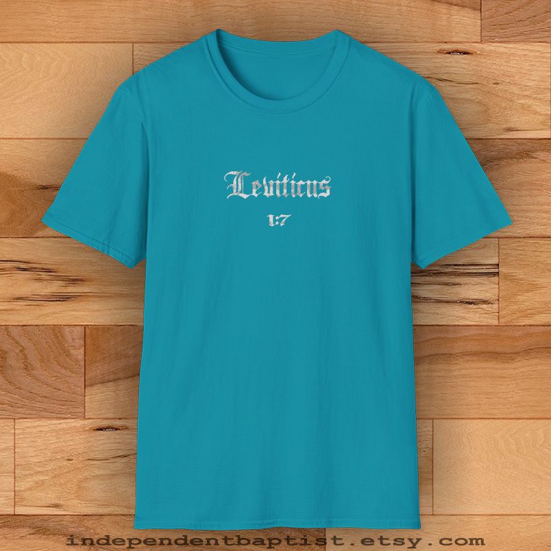 Mens Bible Verse T Shirt Leviticus 1:7